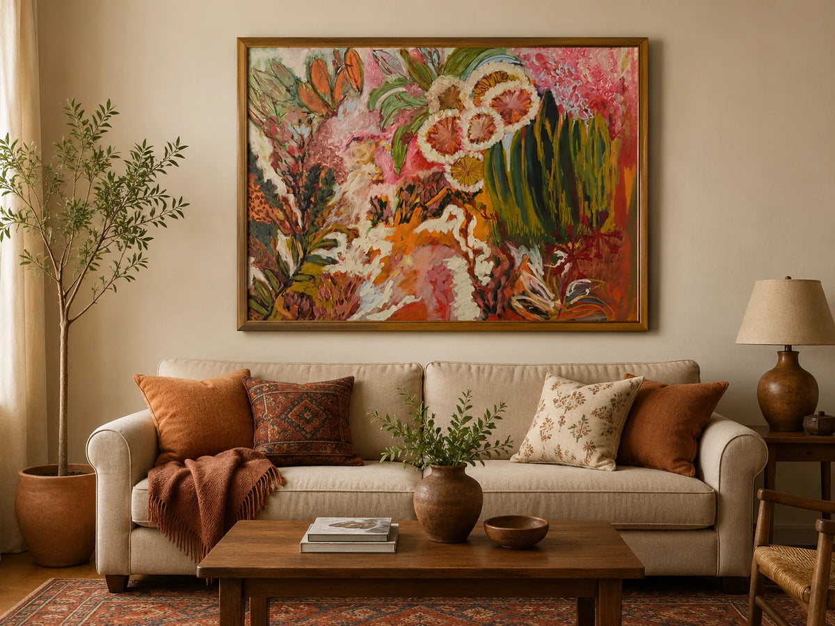 Dasht No.4 by Fifi Pourmohseni, shown in a room